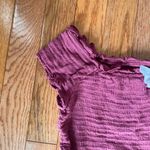 Full Tilt maroon pink babydoll smocked top Photo 5