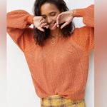 Anthropologie Maeve | Lindsay Pointelle Sweater, Rust, Size S Photo 1