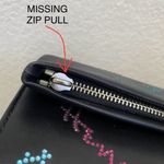 Henri Bendel Rare  Girls Nightout Embellished Bling Black Leather Chain Wallet Photo 14