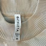 Athleta Jacquard Textured Crew Sweater Cream Tan Camo Pullover Knit Size XS Photo 8