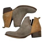 Anthropologie Anthro Diba True Sz 6.5 Stop By Bootie Beige Brown Suede Leather Colorblock Boot Photo 1