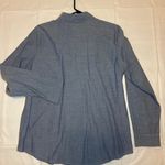 J. Jill Tuxedo Pleat Chambray Button Down tunic shirt blouse size Medium Blue Photo 3