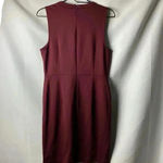 Ann Taylor FACTOR WOMENS SIZE 10PETITE WINE ALINE SLEEVELESS DRESS BOW ACCENT Photo 7