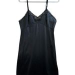 Adonna JCPenney Black Nylon Lace Slip Dress Vtg Lingerie Sz 38 M Y2K Whimsygoth Photo 0