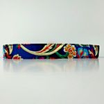 Women's Floral Satin Embroidered Belt Gold Oval Buckle Boho Vintage Style 35" Photo 5