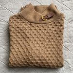 Banana Republic 100% Cotton Knit Waffle Poncho Mock Neck Gold Buckle Photo 5
