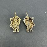 Vintage Santa Claus With Bag Clip On Earrings Enamel Shiny Christmas Photo 5