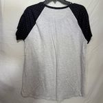 Staccato  Navy and Gray Raglan Tee, Stars on Sleeves Size L Photo 1