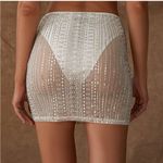 12th Tribe Violet White Rhinestone Mesh stretchy Mini Skirt, Size XL, NWT Photo 1