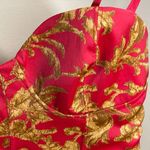 Urban Outfitters New Mini Slip Dress Red Gold Bustier Satin Size XS Extra Small Photo 4