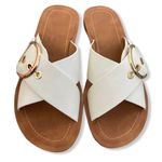White Adjustable Buckle Criss Cross Sandal Size 6.5 Photo 3