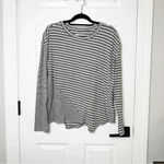 Current/Elliott Current Elliott The Slice Grey Stripe Oversized‎ Long Sleeve Tee Size 0 Photo 1