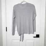 Banana Republic  100% Merino Wool‎ Gray Sweater Tie Front Crewneck Size S Photo 4