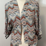 Zada Design southwest pattern long hanging wrap shirt. Size Small. Soft. Airy. Blue Photo 0