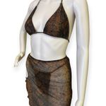 Matte Collection Snake Print 3 Piece Bikini Set Photo 9