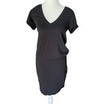 James Perse  Black Dress Standard V Neck‎ Short Sleeve Size 2 M Minimalist Photo 2