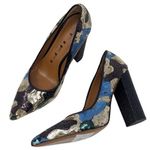 TIFFI Sequin Pointed Toe Block Heels Black Gold Blue Size 37 Photo 0