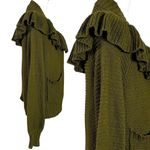 Madewell Ruffle Cardigan Sweater in Golden Spinach Size Small Western Bohemian Photo 6