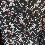 H&M Floral Black pink slip Dress side slits v-neck midi women’s size 14 flowy Photo 6