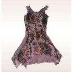 Vintage Silk Butterfly Fairy Princess Floral Top/Mini Dress Purple Size M Photo 0