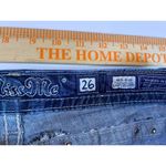 Miss Me JEANS Women's 26 Mid Rise Cropped Flap Pocket Bling Embellished Raw Hem Photo 8