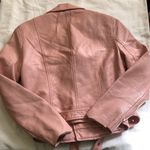 ZARA Pink faux leather jacket silver hardware belted. #Fairygrunge  #biker #skater Photo 2