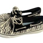 Sperry Sequin Zebra Shoes Size 6.5 Angelfish Loafer Black Photo 0
