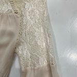 Coco + Jaimeson Cream Lace Crochet Top Size Small Boho Tan Photo 8