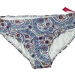 Xhilaration  Juniors' Plus Size Blue Paisley Bikini Bottoms - Size 24W - NWT Photo 0