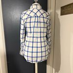 J.Crew 💜 100 Percent Cotton Blue and White Plaid Women's Button Down Shirt Photo 2