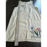 Beverly's Vintage Women's Yellow Jumper Dress M Embroidered Patchwork Flowers Size M Photo 3