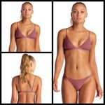 Vitamin A 💕💕 Rose Rib Moss Bikini Top ~ Ribbed Textured Dusty Rose 12 D XL NWOT Photo 2