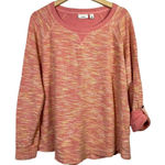 L.L. Bean‎ Womens Sweater Top Roll Tab Sleeve Cotton Heathered Pink Size XL Photo 0