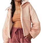 Free People Adventure Awaits Fleece Jacket Size Large Peach Oversize *No Hood Photo 0
