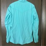 Wrangler  Solid Turquoise with Rhinestones & Embroidery Long Sleeve Western Shirt Photo 1