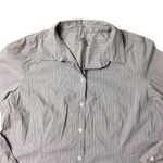 J.Jill Women’s Large Button Down Stripe Long Sleeve Shirt Polo Collar Top Photo 3