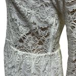 Divided  White Lace Overlay V Neck Long Sleeve Zip Side Lightweight Dress Size 12 Photo 6
