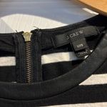 J.Crew  Striped Top With Faux Leather Trim Down Sleeves & Zip Pull Size xxs Photo 3