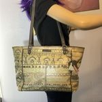 Sakroots  Artist Circle Tote One World Beige Satchel Handbag Large With Elephant Photo 6