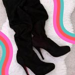 Wild Rose Black Suede Over-the-Knee Boots Photo 0