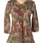 Norma Kamali 100% Organic Cotton Camo Top Large Photo 0
