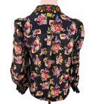 Alice + Olivia  Cosima Floral Print Silk Button Up Blouse Size Small Photo 4