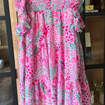 Red Dress Boutique Aura floral smocked dress mini colorful chiffon flutter ruffle short sleeve Photo 0