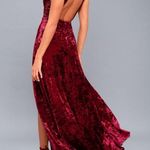 Lulus  In the Louvre Burgundy Velvet Backless Maxi Dress Long Gown Womens Size XS Photo 6