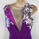 hekka Dress Womens Small Purple Gray Polyester Floral Butterfly Print Lined NEW Photo 4