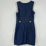 Vava by Joy Han  Denim Mini Dress Dark Wash Pockets Buttons Split Neck Size S Photo 5