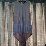 Tahari  Light Pink Lace Semi Sheer Coquette Bodysuit Size Medium Photo 1
