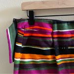 Kate Spade SATURDAY Buckle Over Mini Skirt Multicolor Striped Cotton Wrap Size 2 Photo 7