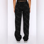 White Fox Boutique White Fox Catch Me Out Printed Denim Jeans Black Photo 3