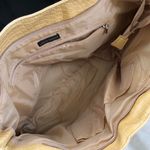 Cream yellowish tan beige leather shoulder hand bag purse Photo 2